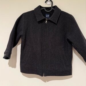 Boys VTG Gap Wool Coat Sz 4 Charcoal Preppy